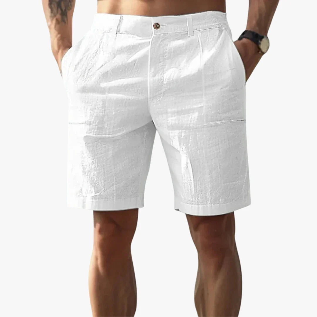 Herre Knælange Shorts med Knapper og Sidelommer