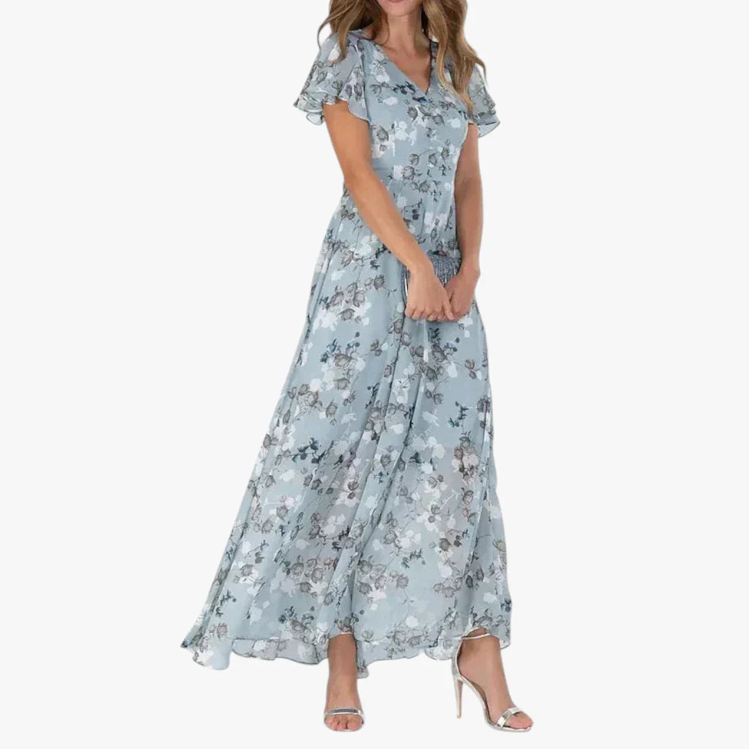 Dame Elegant Maxi Sommerkjole med Blomster