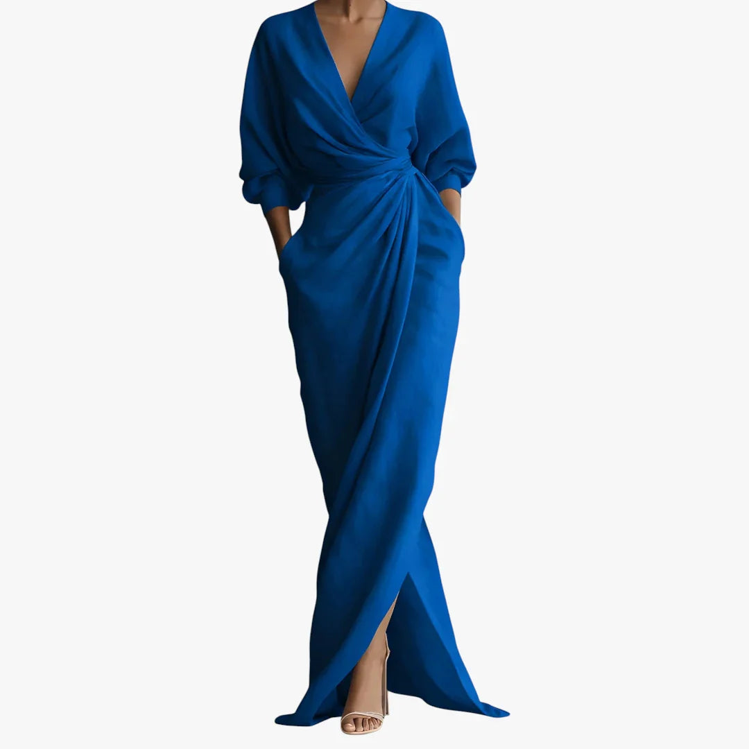 Dame Elegant Maxi Sommerkjole med Wrap-Talje