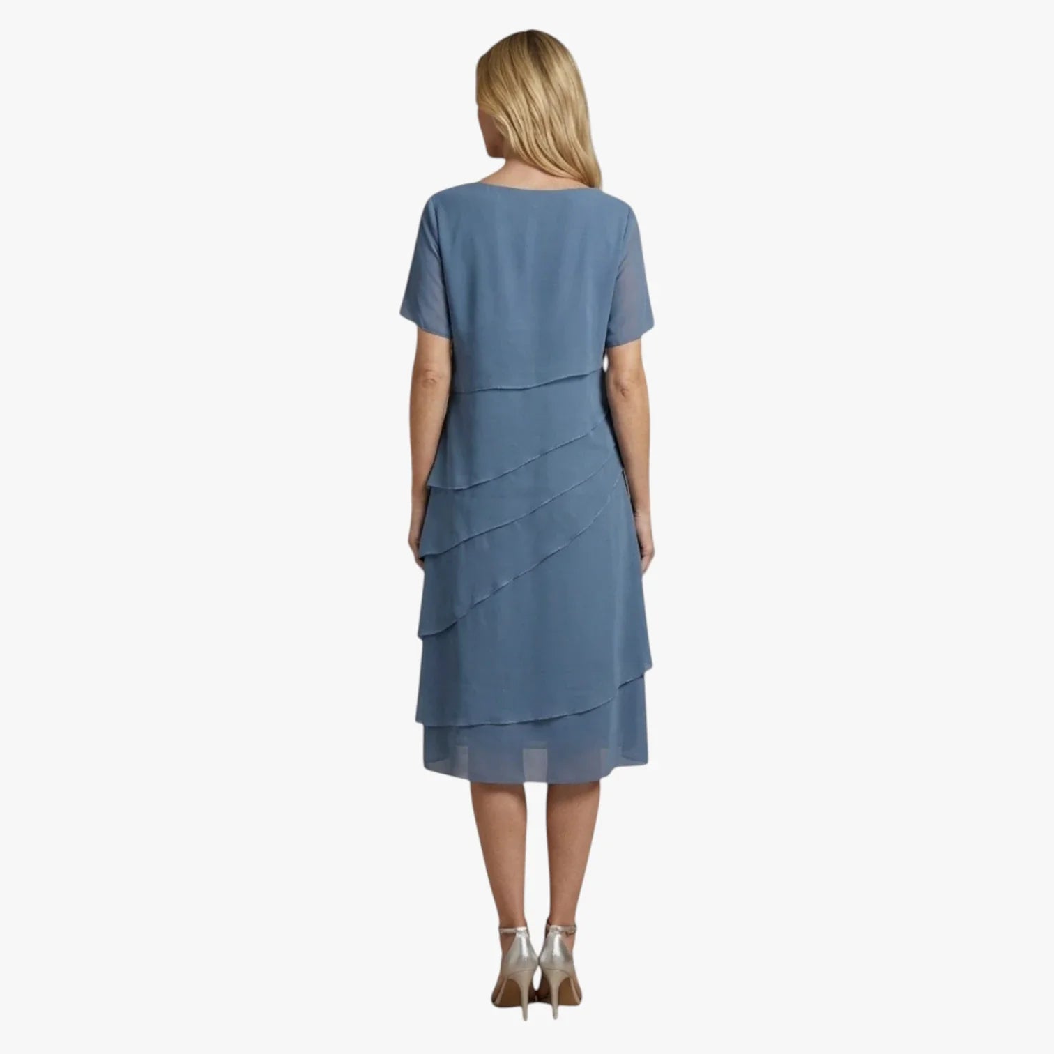 Dame Elegant Midi Sommerkjole med Ærmer