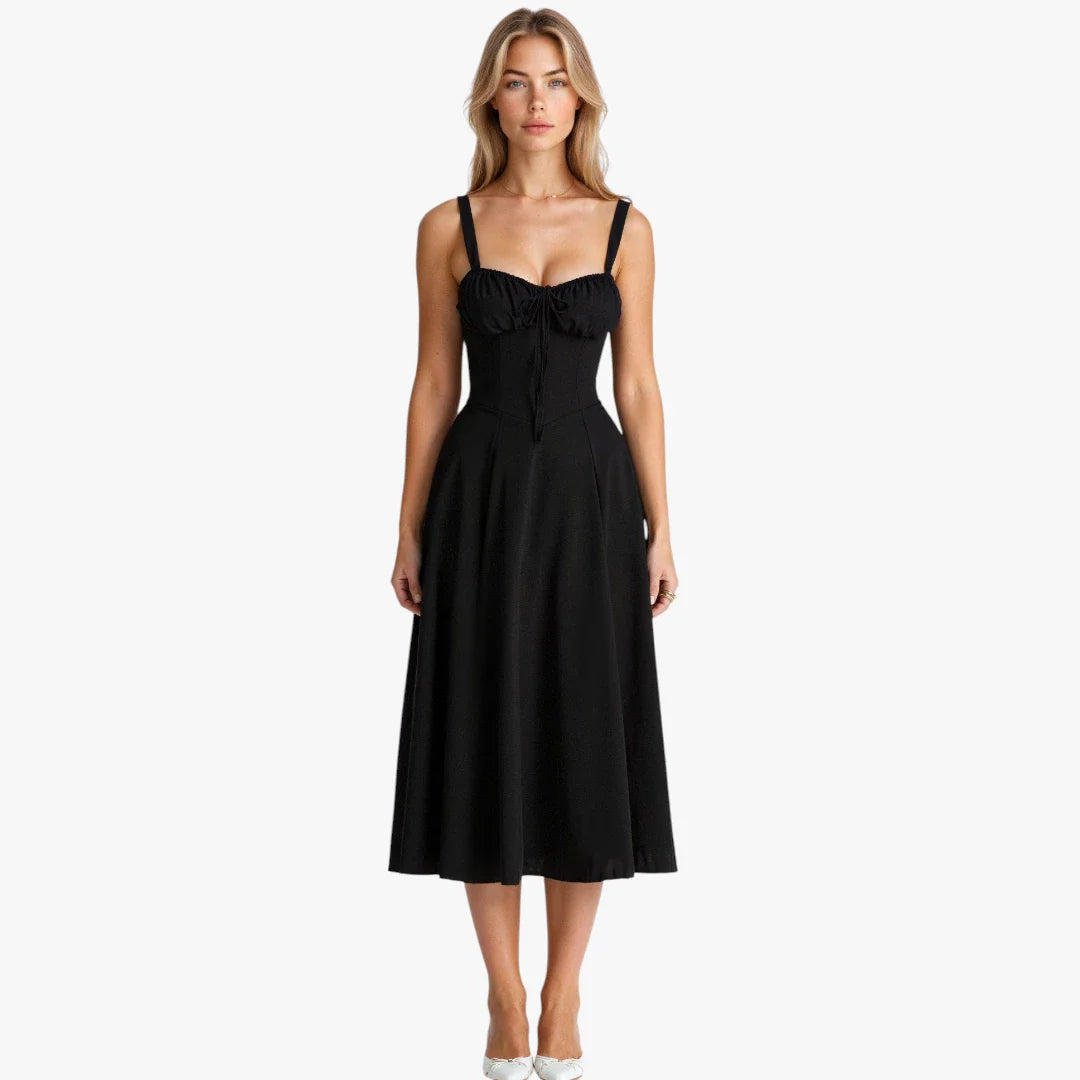 Dame Elegant Midi Sommerkjole med Korset