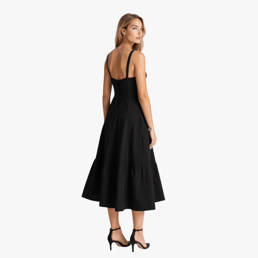 Dame Elegant Midi Sommerkjole med Korset