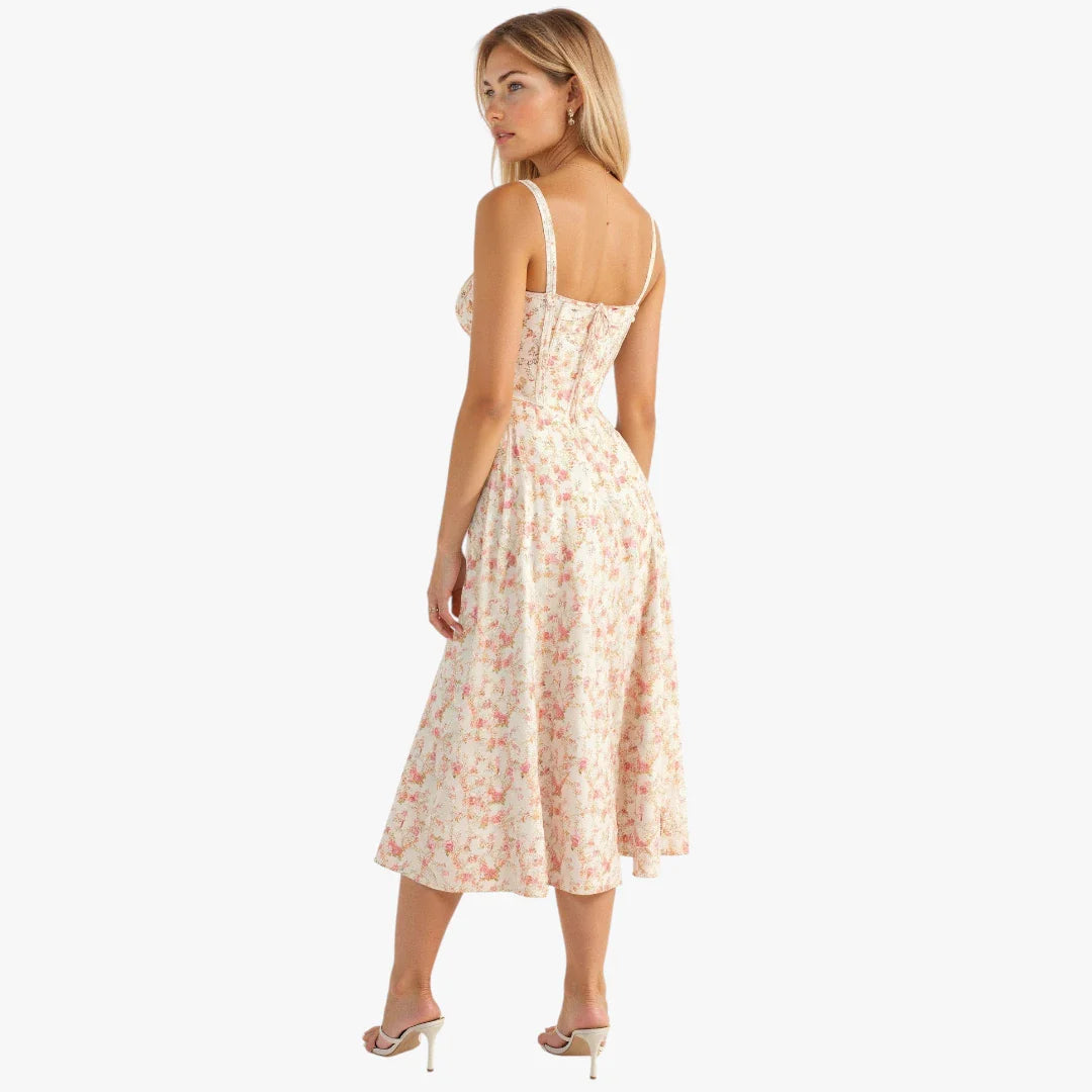 Dame Elegant Midi Sommerkjole med Korset