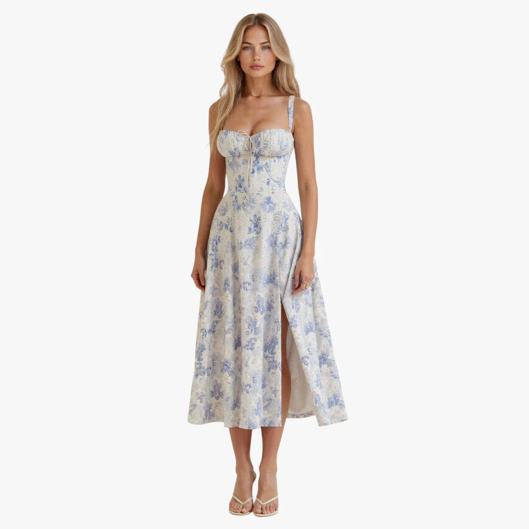 Dame Elegant Midi Sommerkjole med Korset
