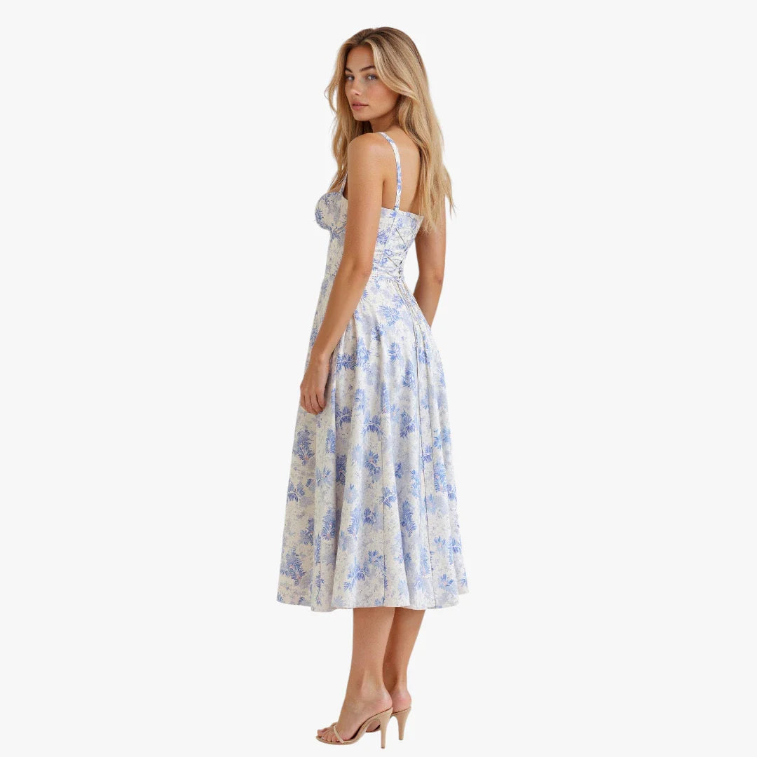 Dame Elegant Midi Sommerkjole med Korset