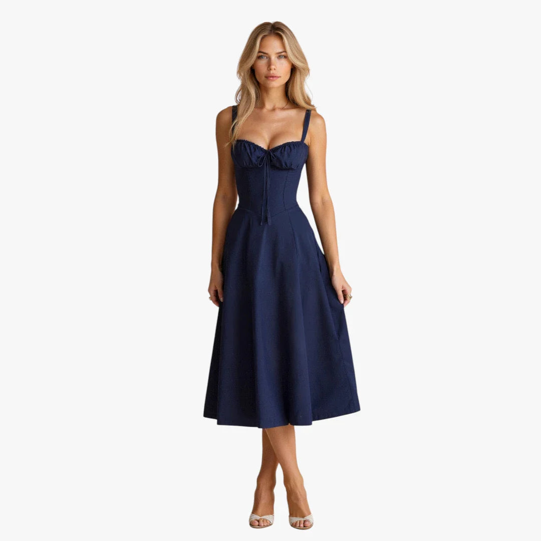 Dame Elegant Midi Sommerkjole med Korset