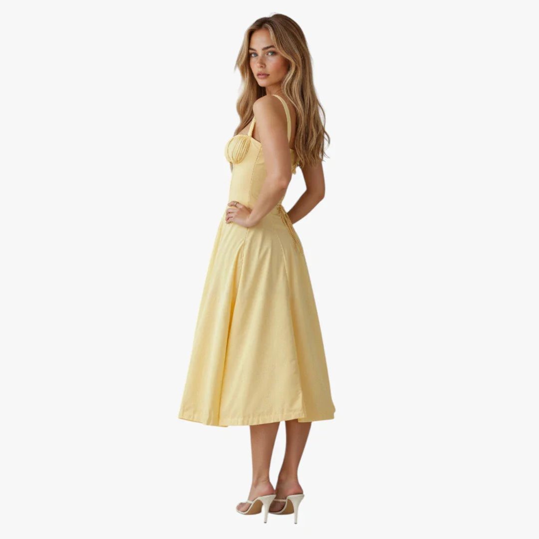 Dame Elegant Midi Sommerkjole med Korset
