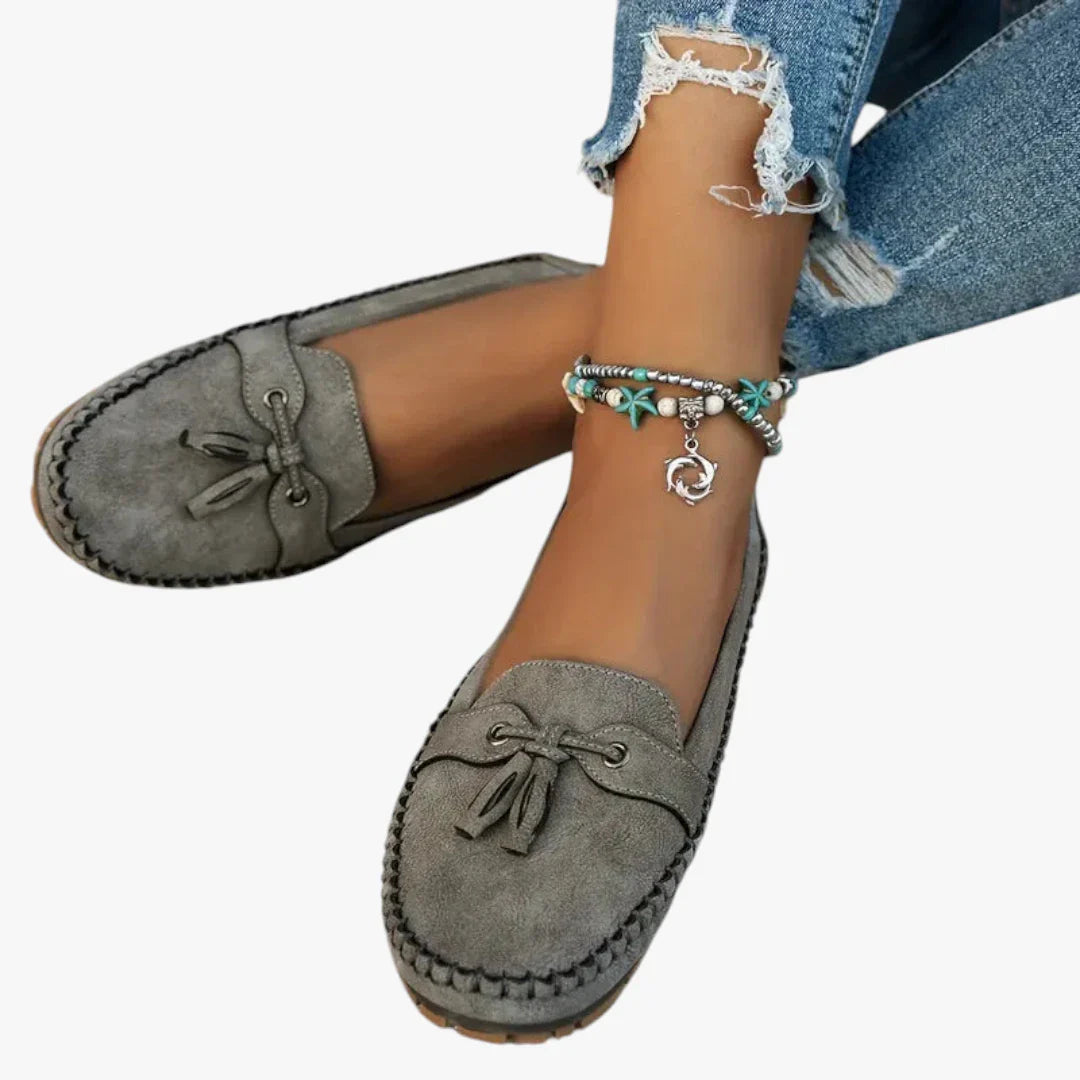 Dame Flade Lette Loafers med Snøre og For