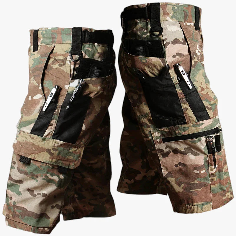 Herre Korte Cargo Shorts med Justerbar Rem og Sidelommer