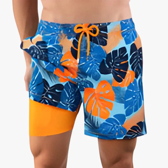 Herre Knælange Badeshorts med Sidelommer