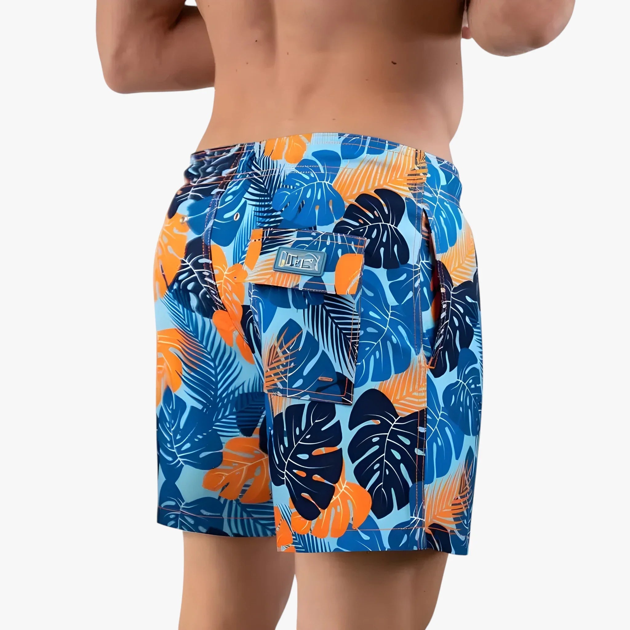 Herre Knælange Badeshorts med Sidelommer