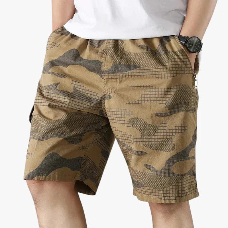 Herre Knælange Cargoshorts med Lommer og Lynlås