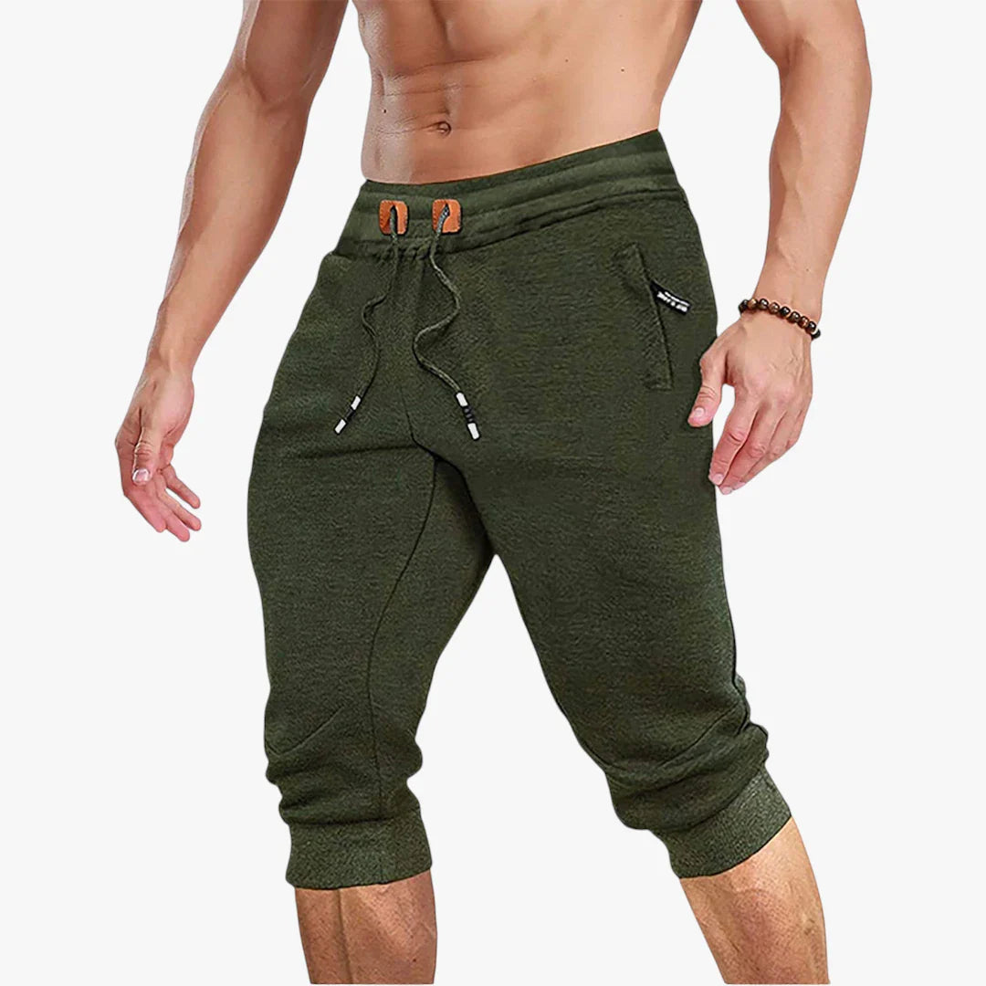 Herre Knælange Træningsshorts med Mobillomme og Lynlås