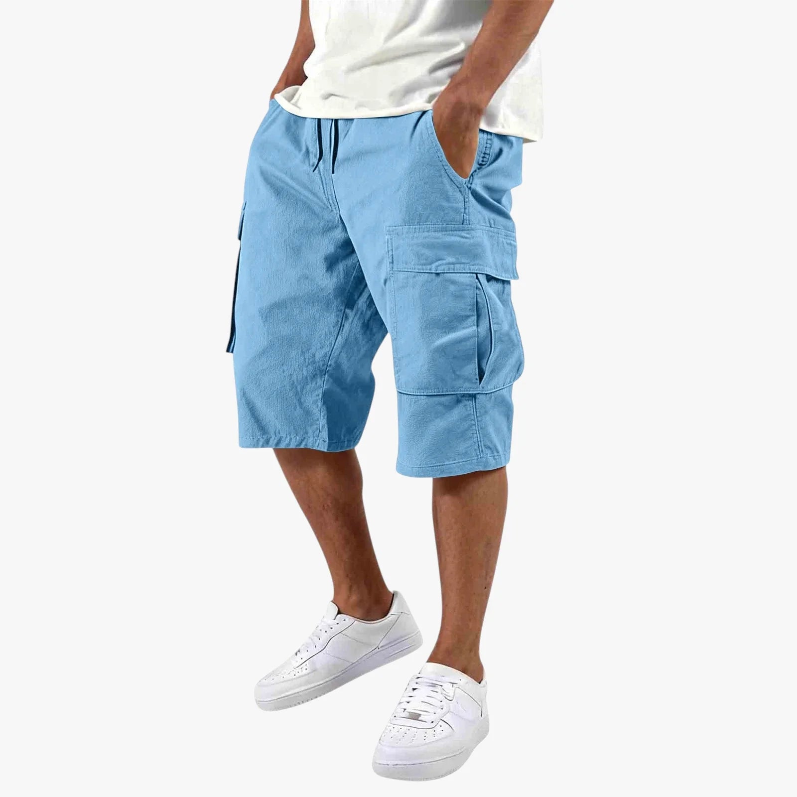 Herre Knælange Cargoshorts med Lommer