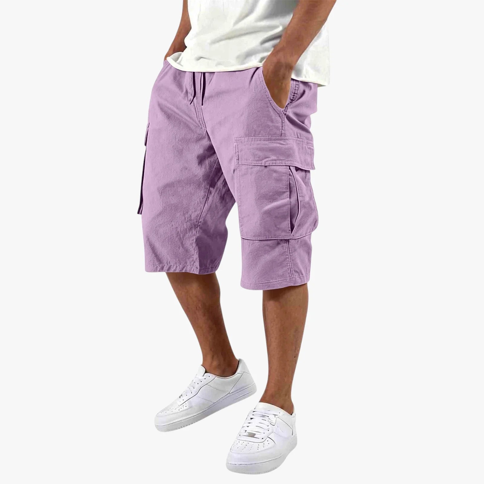 Herre Knælange Cargoshorts med Lommer