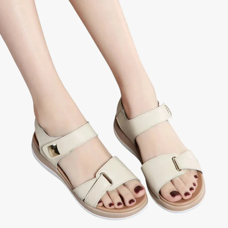 Dame Sunde Plateau Sandaler med Kilehæl og Velcro