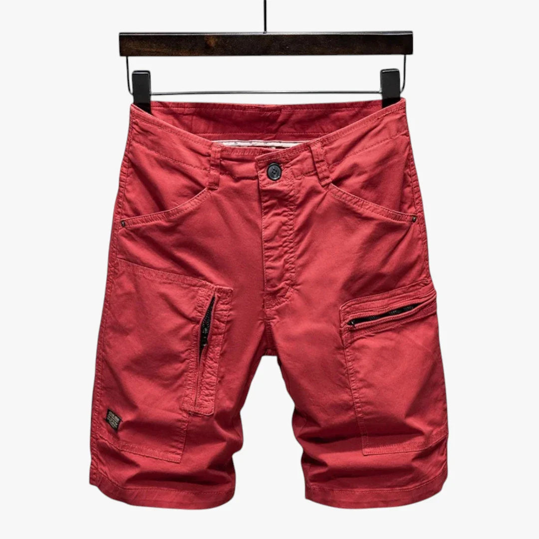Herre Cargo Shorts med Mange Lommer og Lynlås
