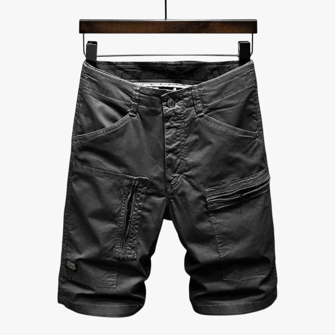 Herre Cargo Shorts med Mange Lommer og Lynlås