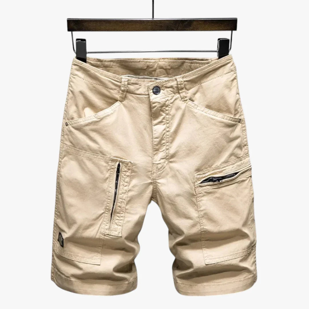 Herre Cargo Shorts med Mange Lommer og Lynlås