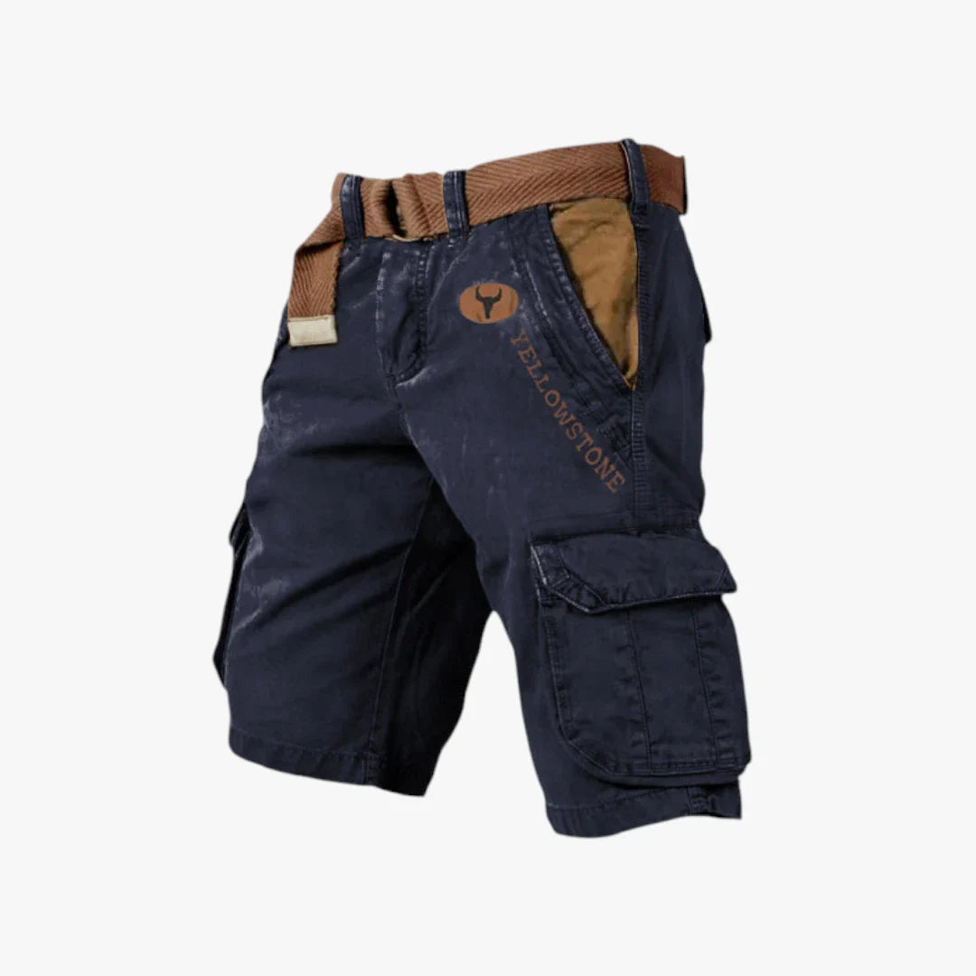 Herre Cargo Shorts med Bælte og Sidelommer