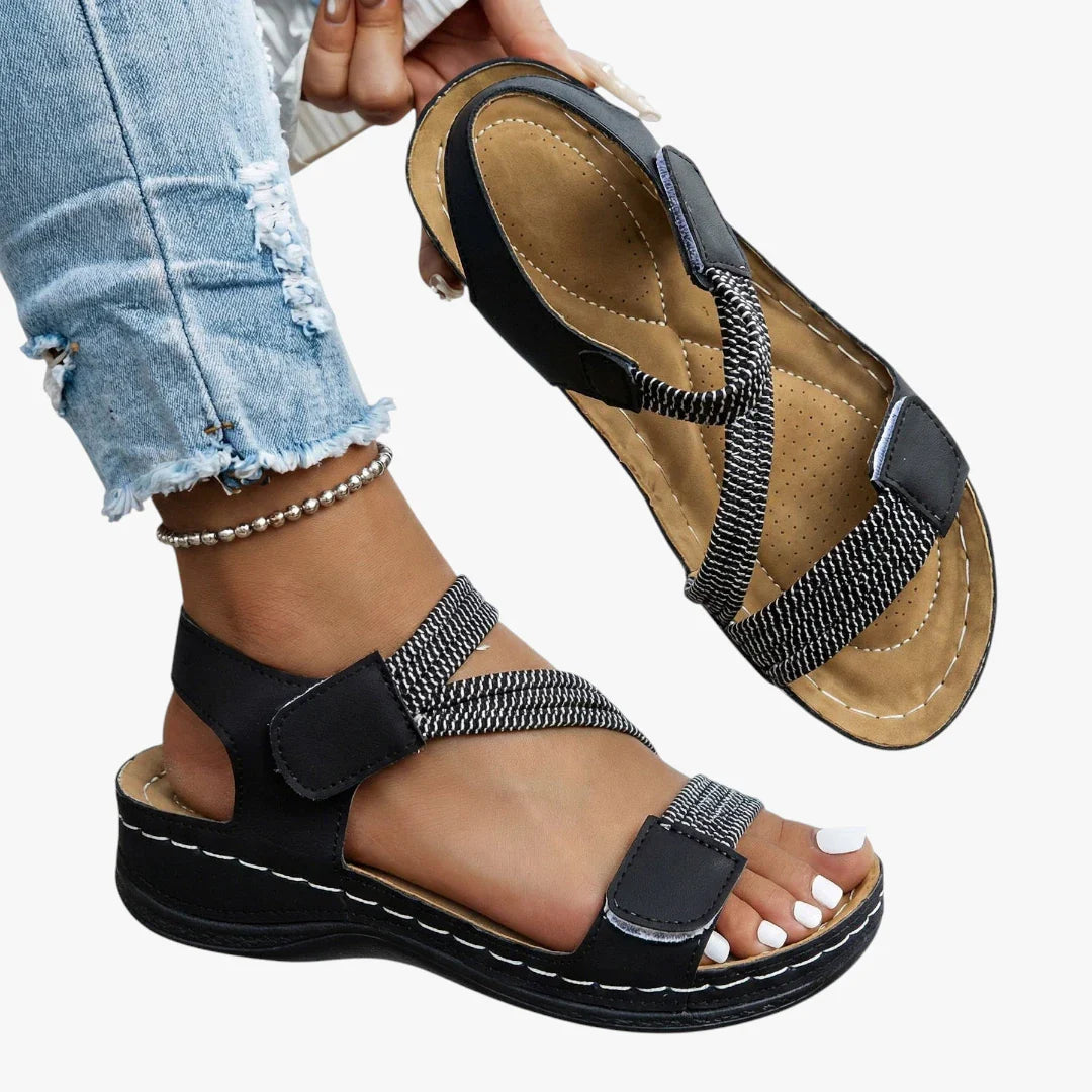 Dame Sunde Sandaler med Velcro og Svangstøtte