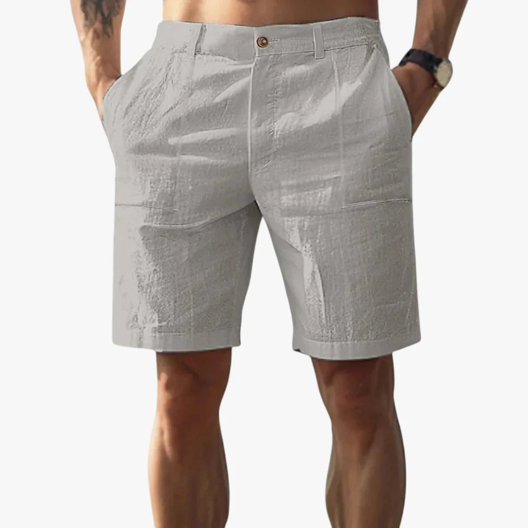 Herre Knælange Shorts med Knapper og Sidelommer