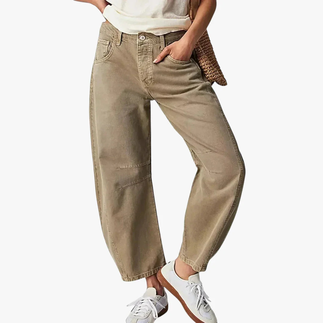 Dame Baggy Jeans med Lommer og Vidde