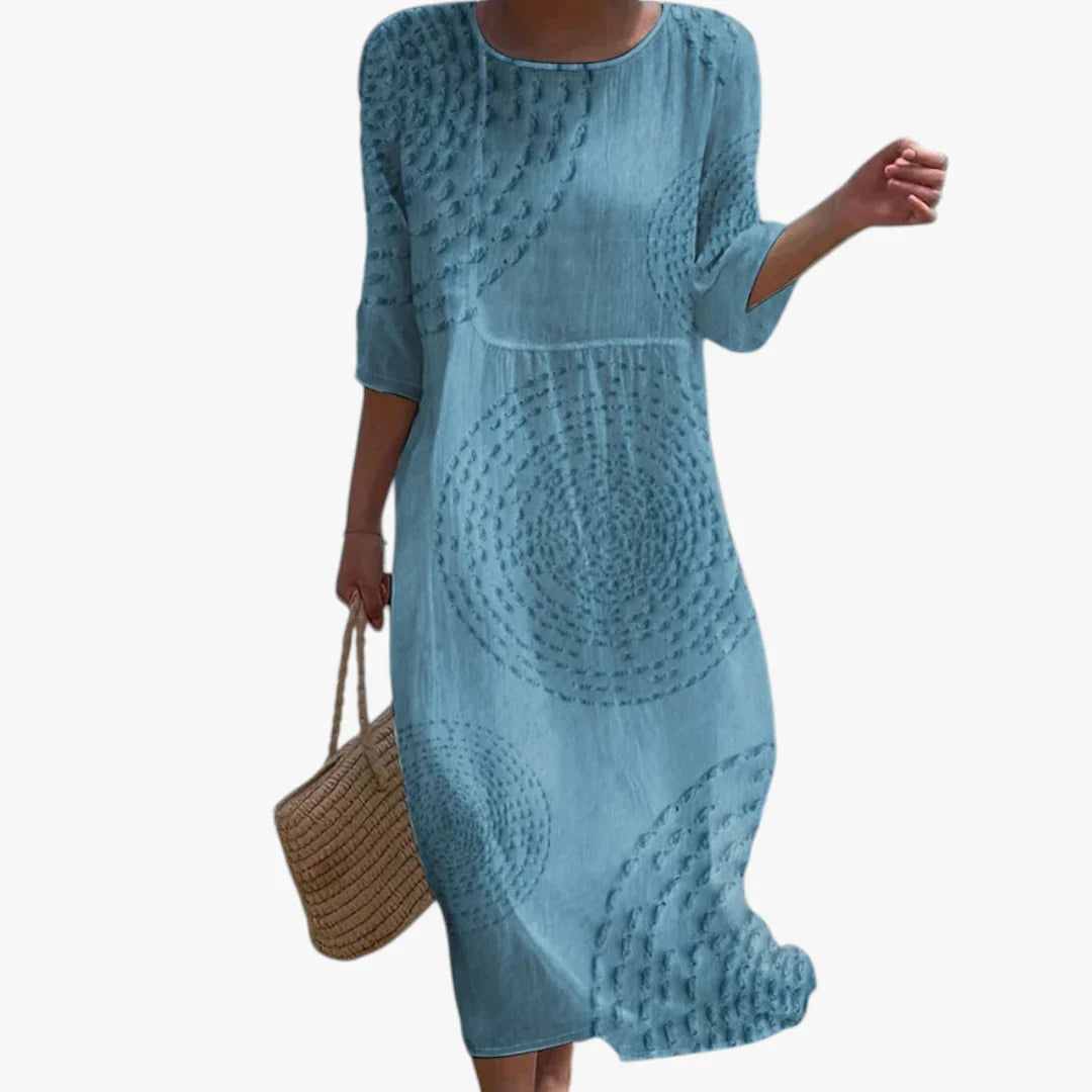 Dame Boho Midi Sommerkjole med Blonder