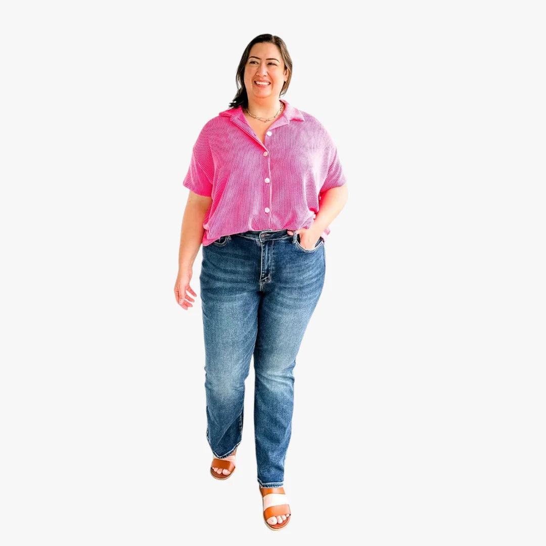 Dame Bootcut Jeans med Stretch og Lommer