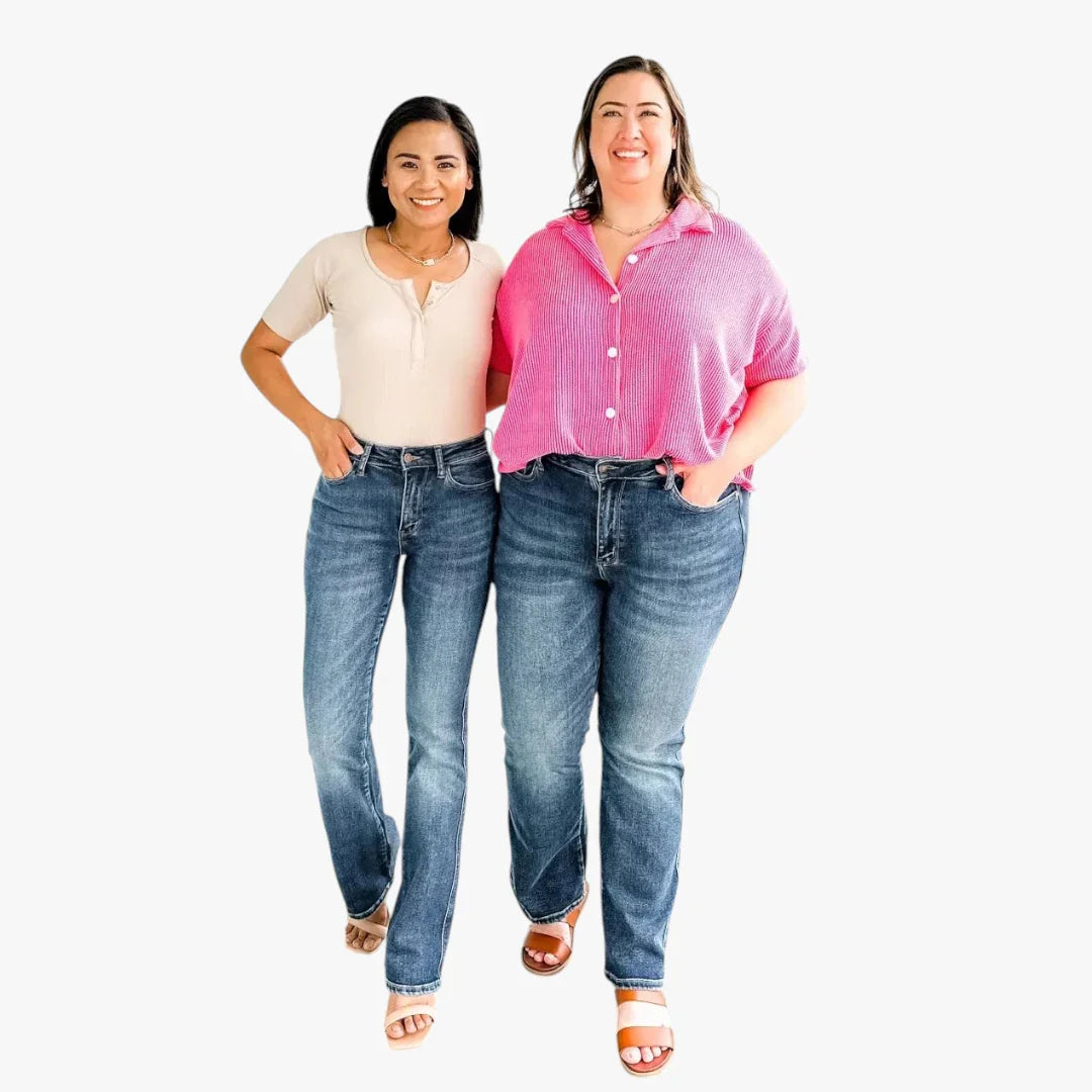 Dame Bootcut Jeans med Stretch og Lommer