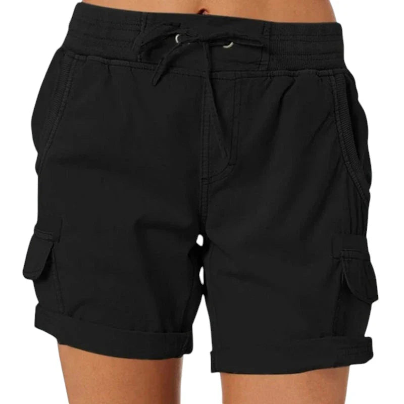 Dame Cargo Vandre Shorts med Lommer og Knapper