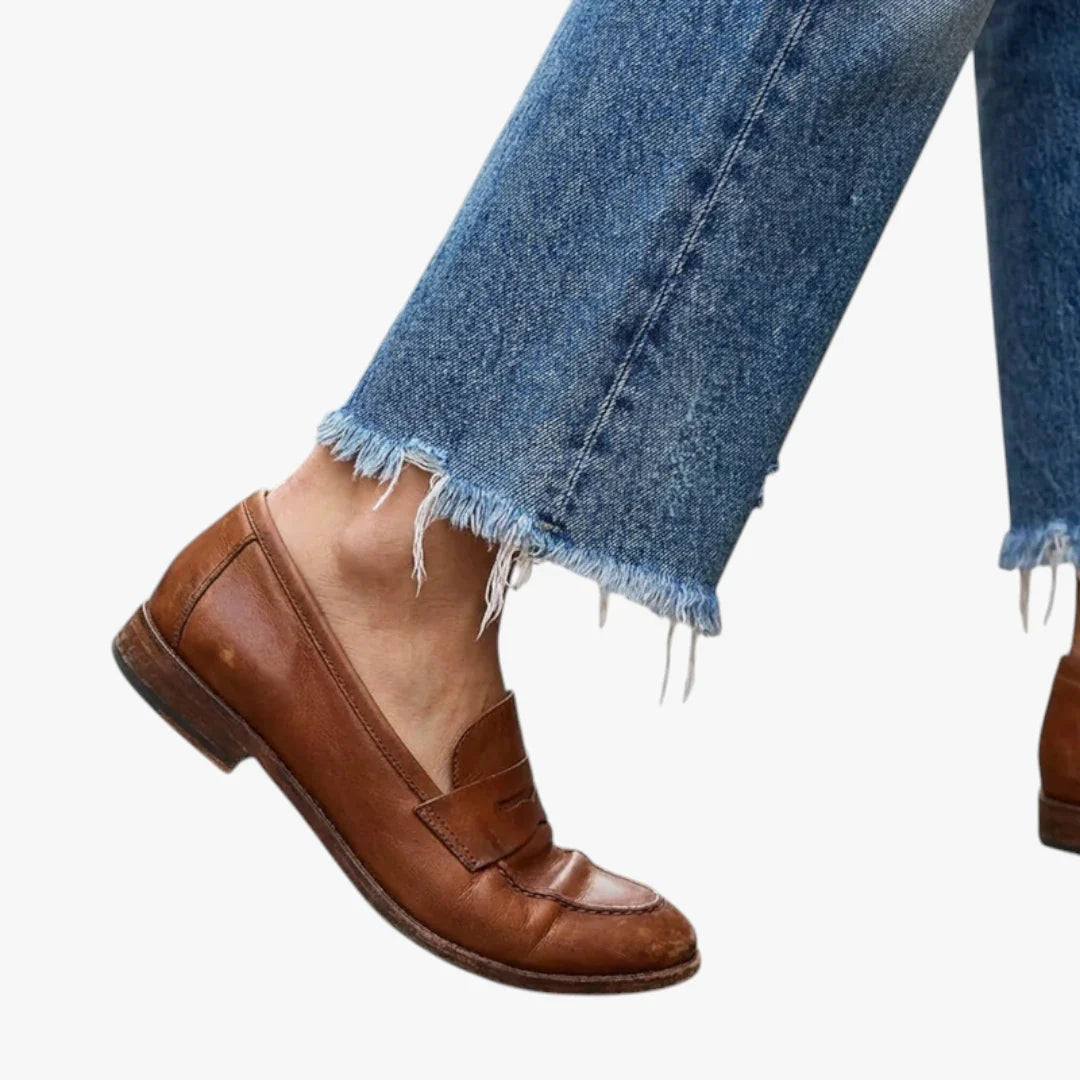 Dame Cropped Jeans med Lommer og Vidde i Benene