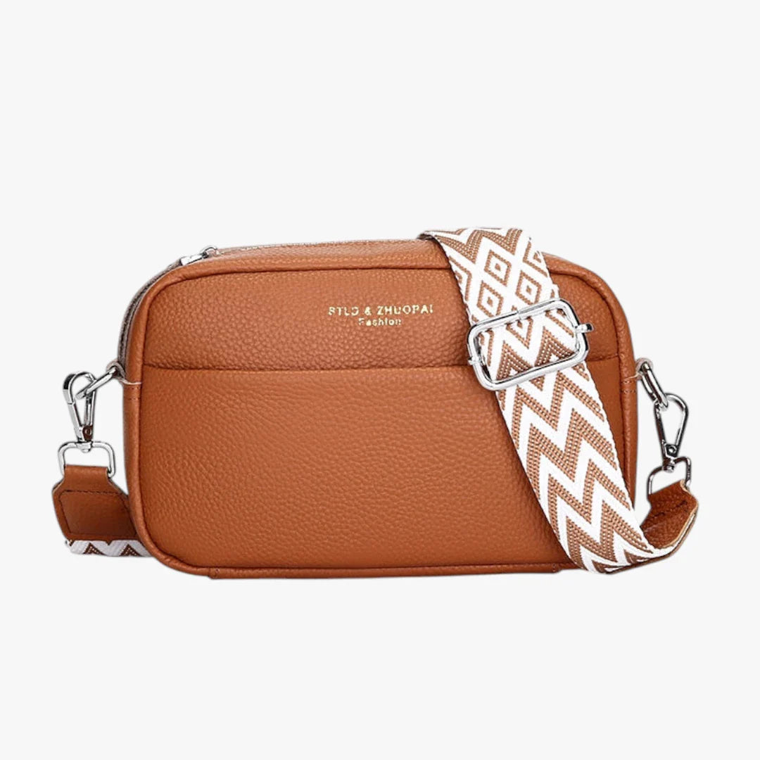 Dame Crossbody Taske med Lynlås og Rem