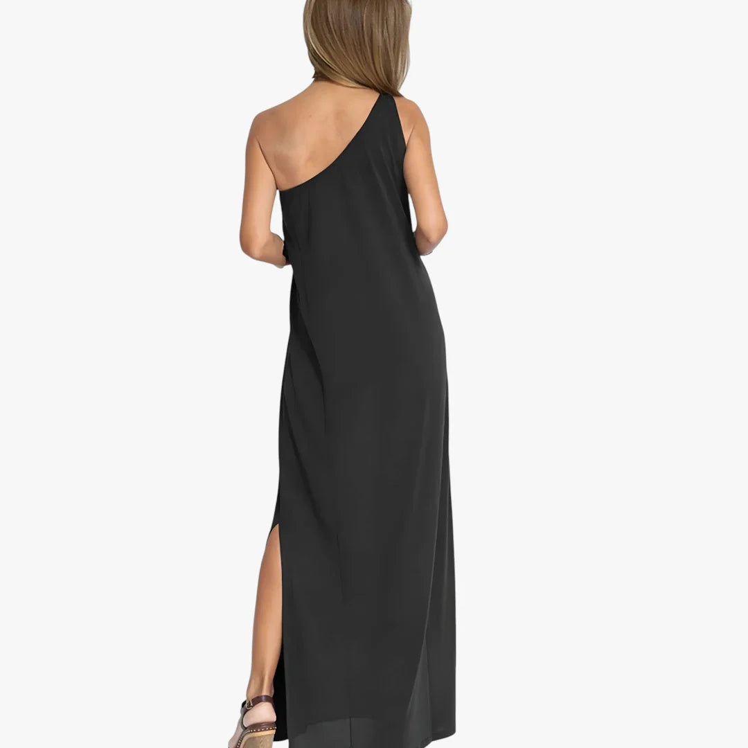 Dame Elegant Maxi Sommerkjole med One Shoulder