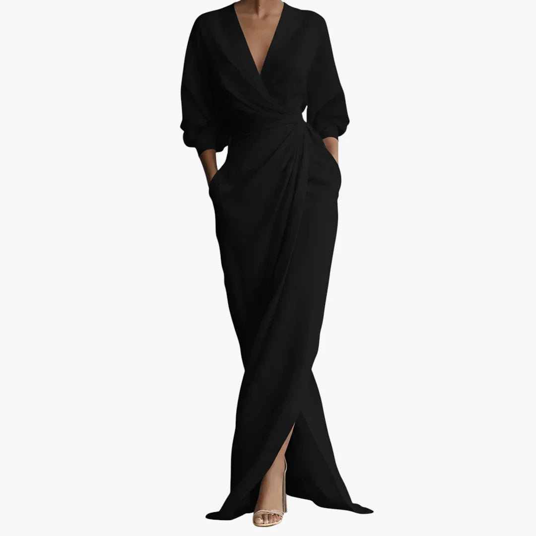 Dame Elegant Maxi Sommerkjole med Wrap-Talje
