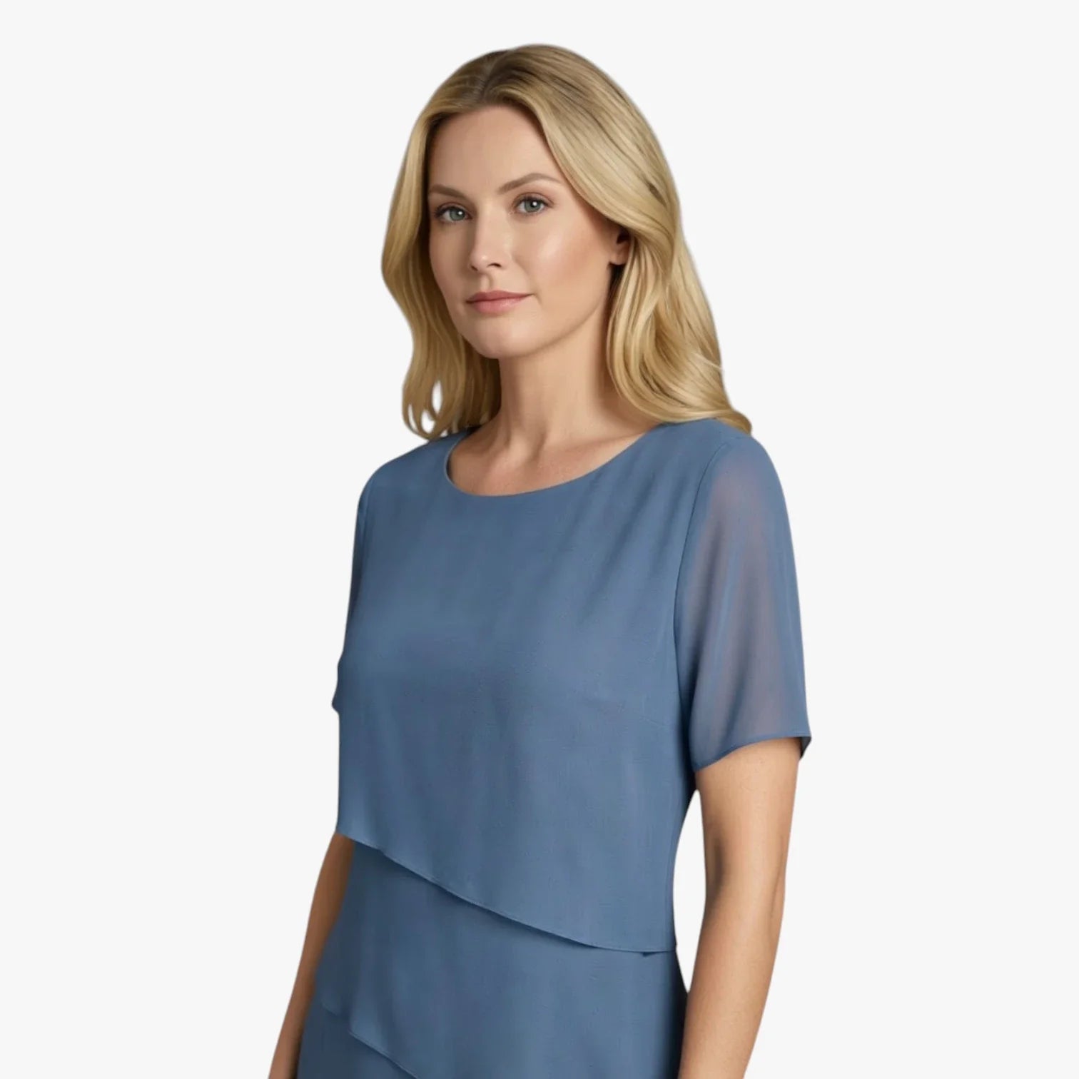 Dame Elegant Midi Sommerkjole med Ærmer