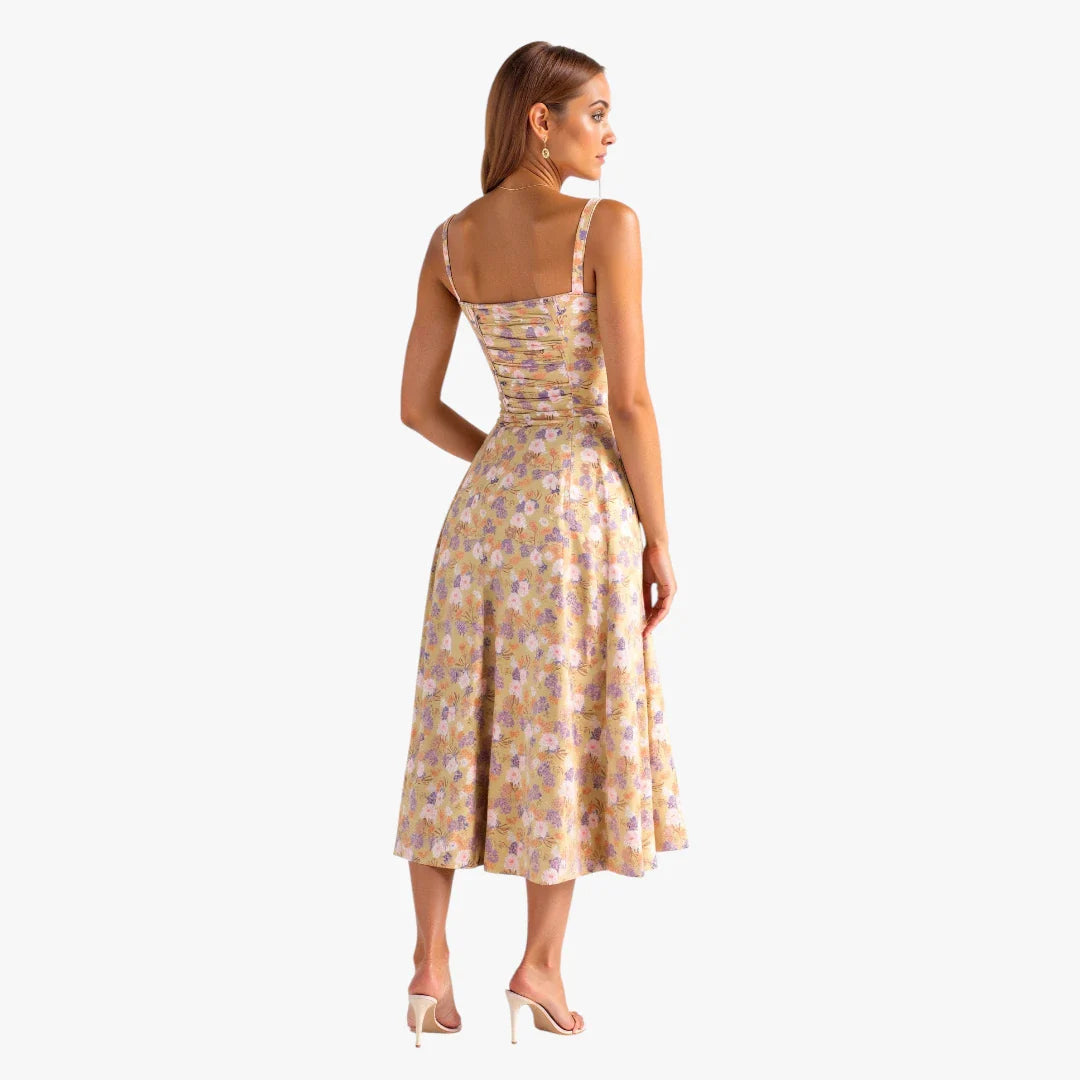 Dame Elegant Midi Sommerkjole med Korset