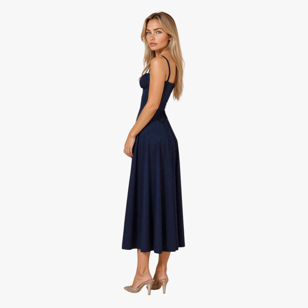 Dame Elegant Midi Sommerkjole med Korset