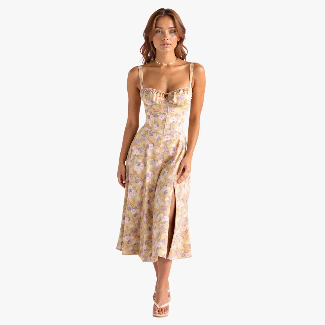 Dame Elegant Midi Sommerkjole med Korset
