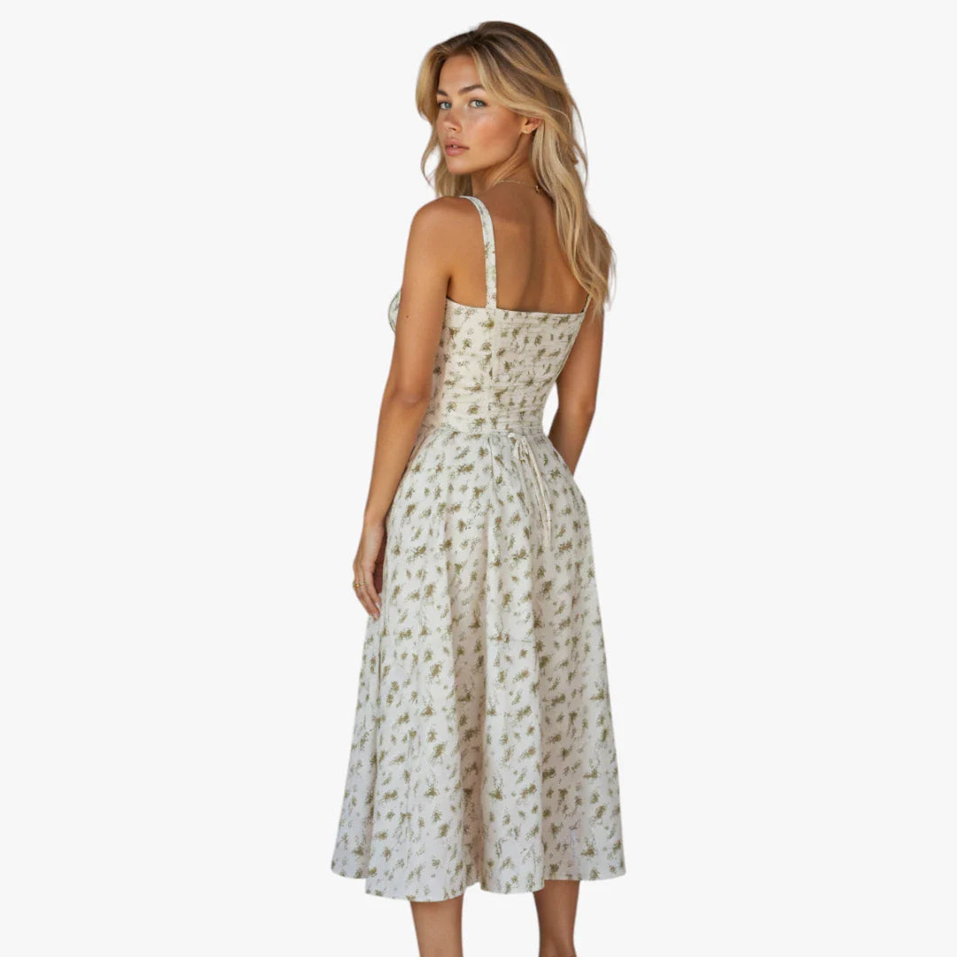 Dame Elegant Midi Sommerkjole med Korset
