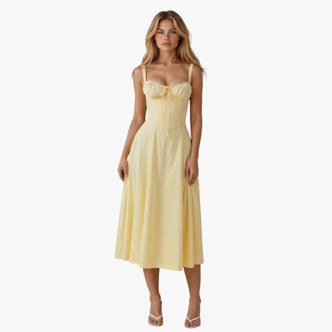 Dame Elegant Midi Sommerkjole med Korset