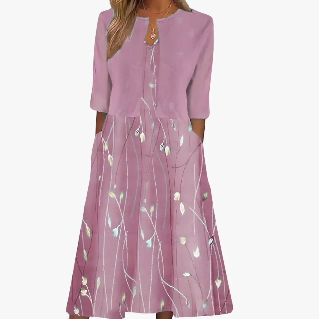 Dame Festlig Midi Sommerkjole med Blazer