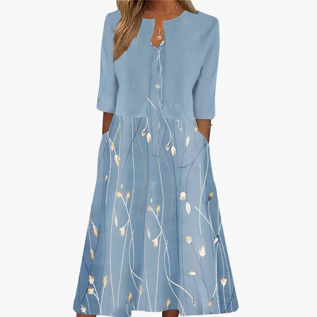 Dame Festlig Midi Sommerkjole med Blazer