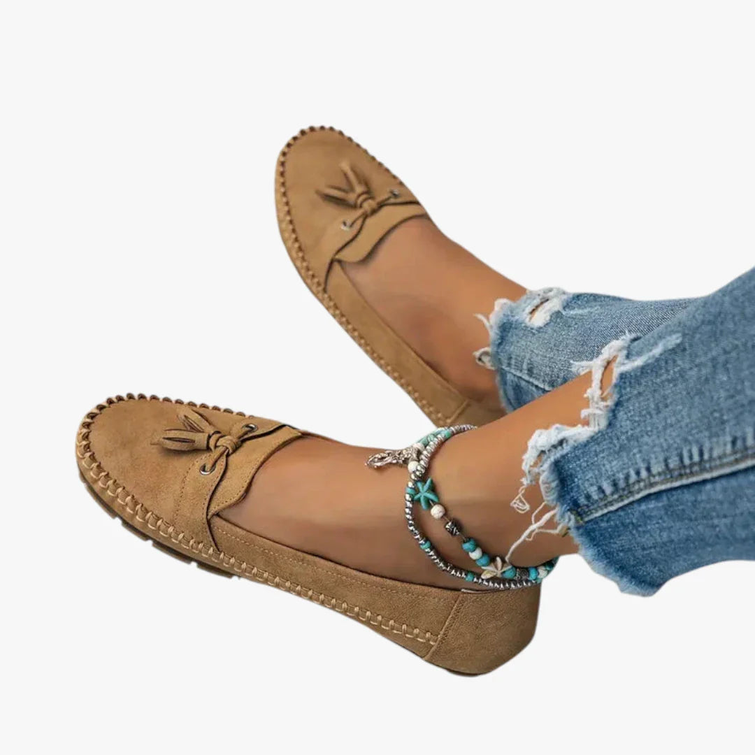 Dame Flade Lette Loafers med Snøre og For