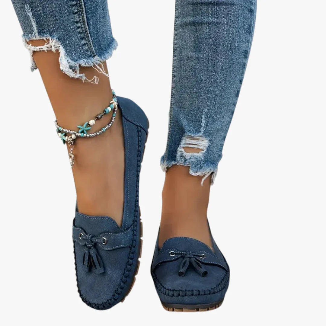 Dame Flade Lette Loafers med Snøre og For