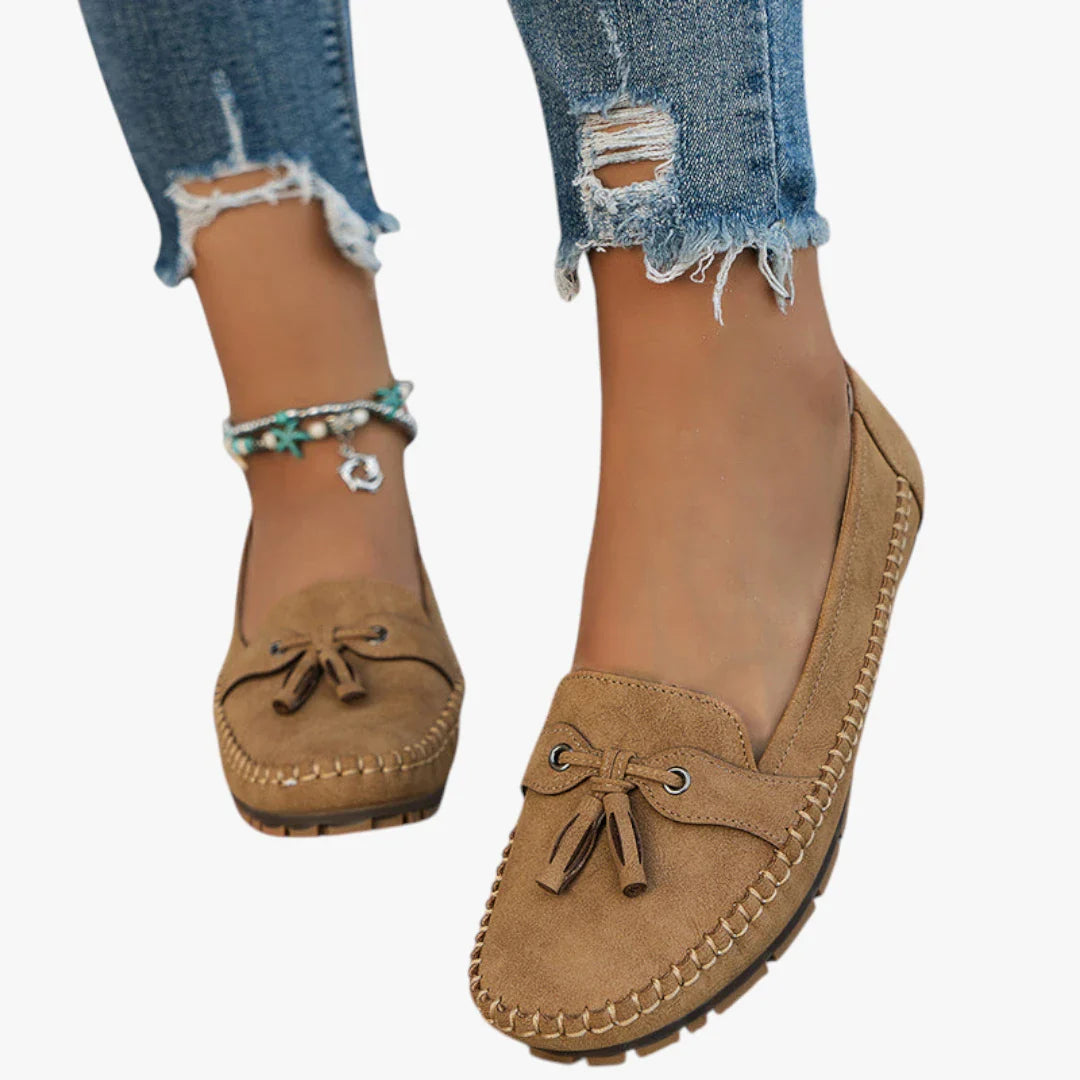 Dame Flade Lette Loafers med Snøre og For