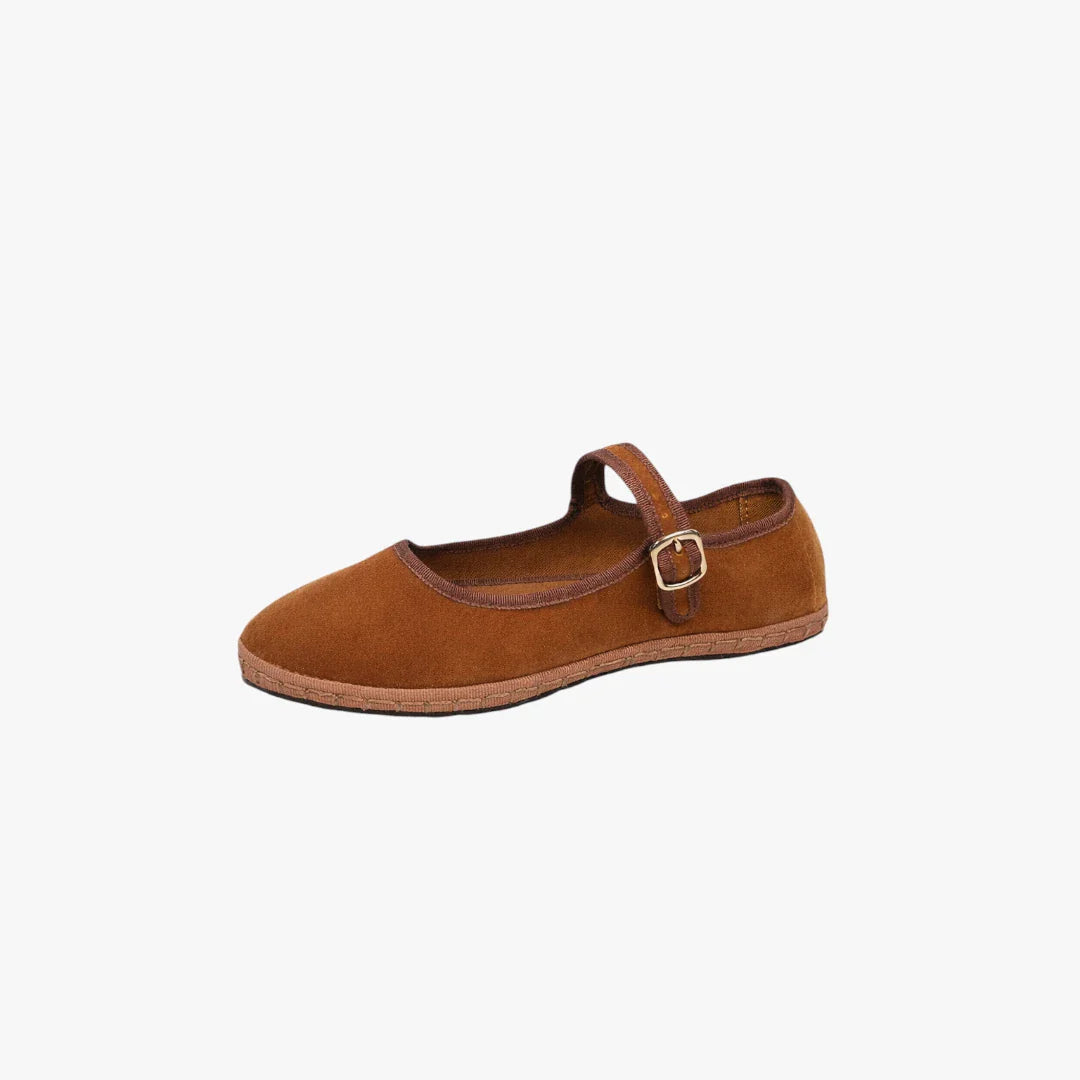 Dame Flade Mary Jane Sko med Velcro