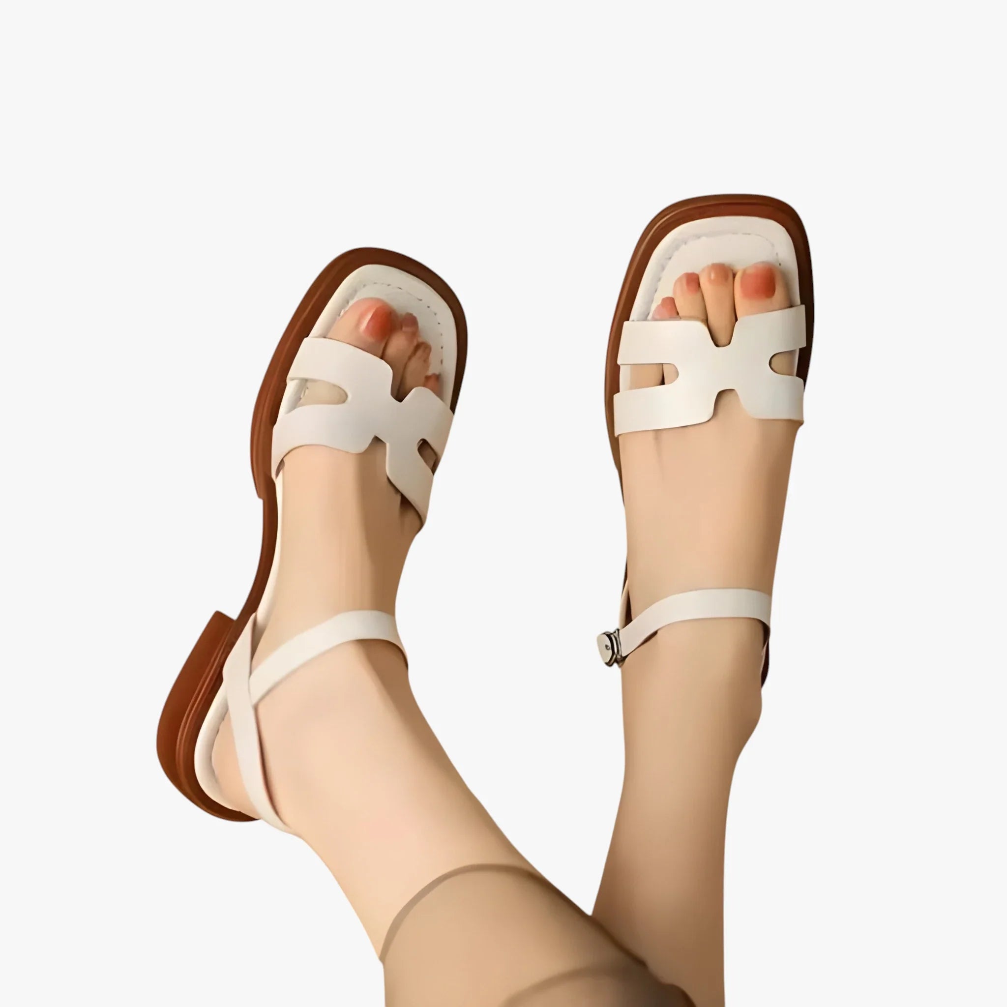 Dame Flade Sunde Sandaler med Lav Hæl og Rem