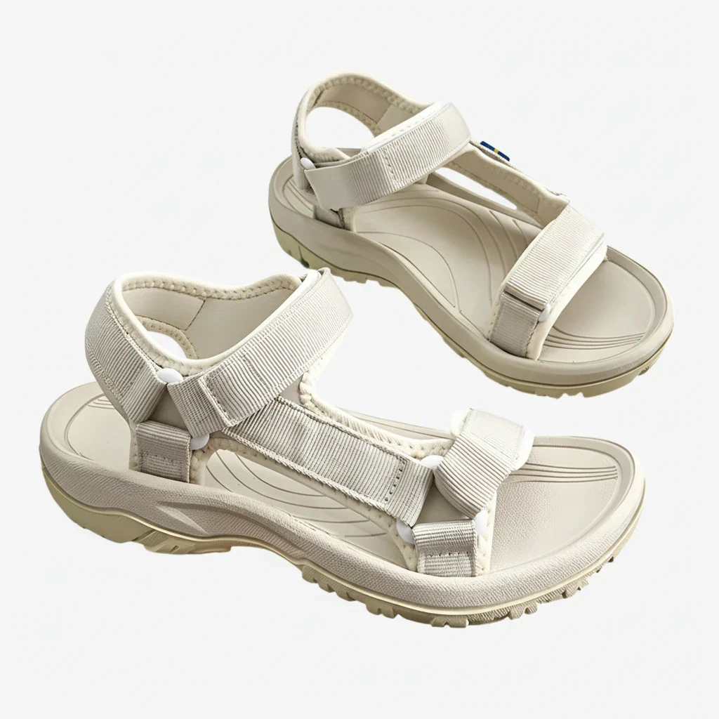 Dame Flade Sunde Sandaler med Rem og Velcro