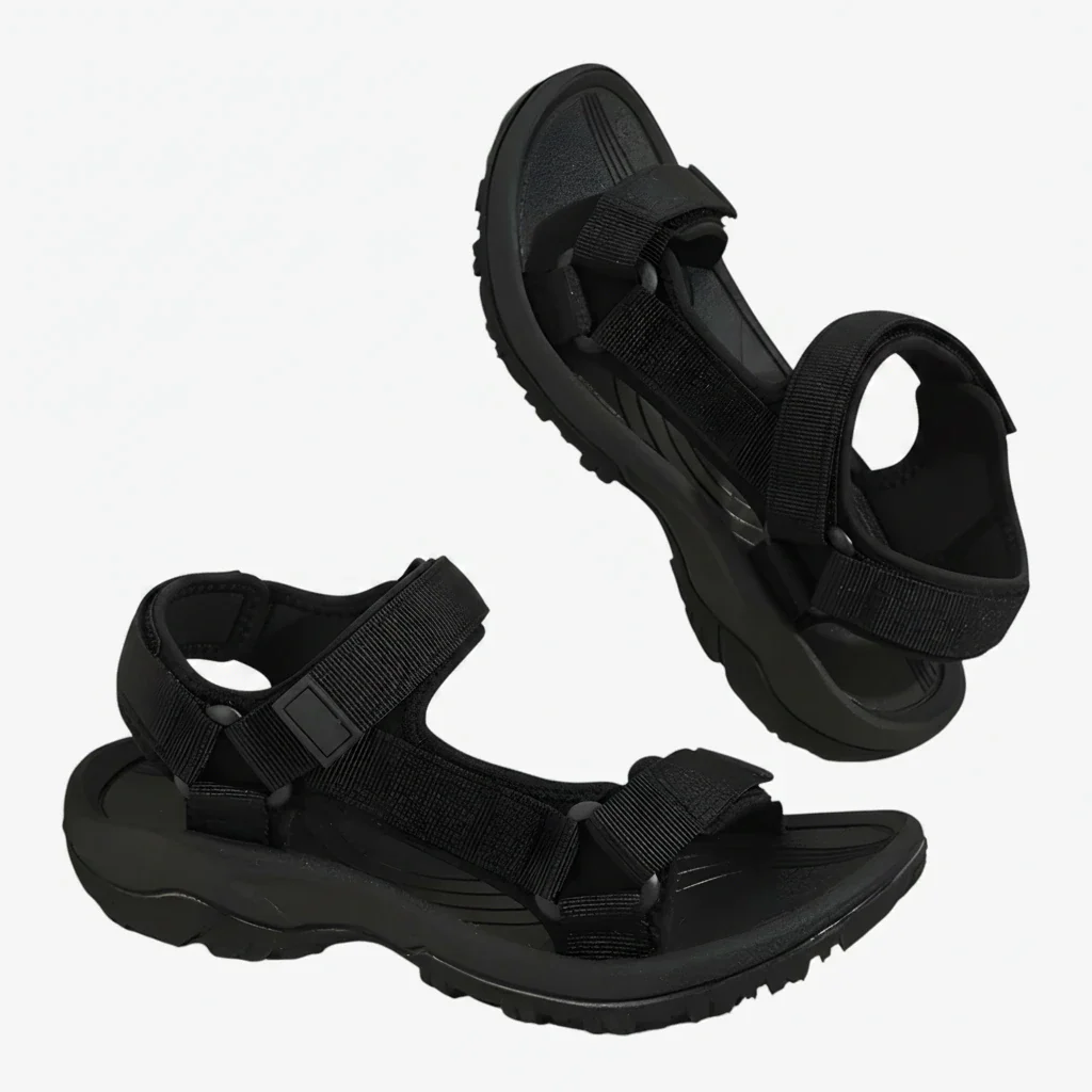 Dame Flade Sunde Sandaler med Rem og Velcro